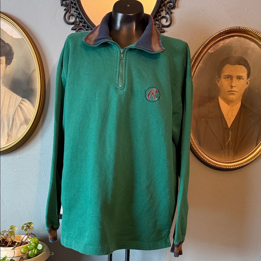 Rawlings vintage Green Zip-Up Sweater